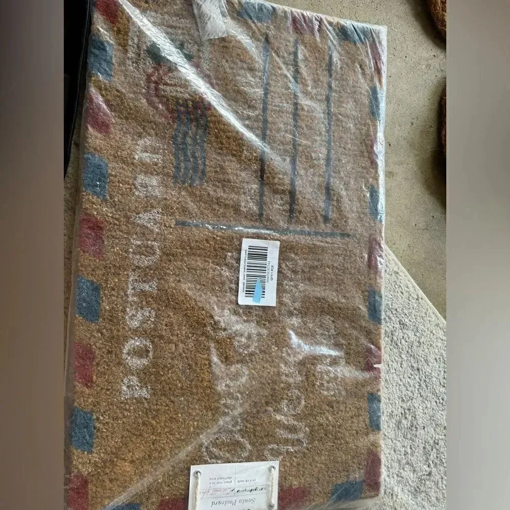 New Anthropologie Santa Postcard Doormat